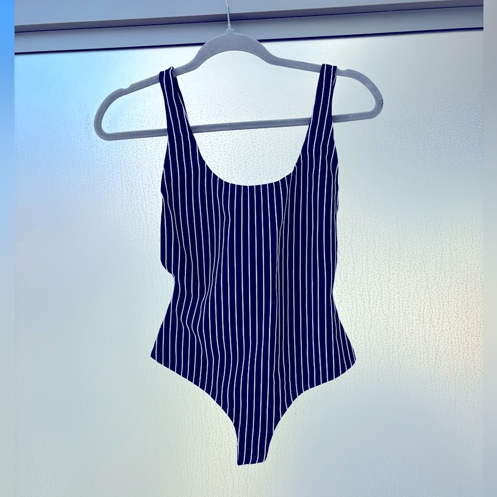 LPA | Striped Bodysuit Thong Back